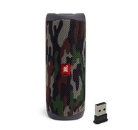 JBL Flip 5 Waterproof Portable Wireless Bluetooth Speaker Bundle with USB 2.0 Bluetooth Adapter - Camouflage