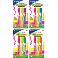 BAZIC Fruit Scented Highlighters, 3/Pack, Color May Vary (2314-12P)