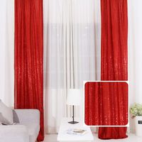 TRLYC Red Sequin Curtains Panels Wedding Backdrop Sparkly Photography Backdrop (2x8FT,Set of 4 Panels)