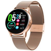 MBHB Women's Sport Watch, Fitness Tracker with Heart Rate Sleep Monitor, Waterproof Smart Bracelet for Android iOS, Gold ((9.1 inch)