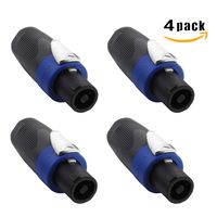 Keilton 4 Pole Audio Loud Speaker Cable Connector Twist Lock Male Plug,4 Pack
