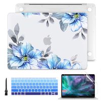 Batianda 2019 2018 2017 2016 MacBook Pro 13 Inch Case A2159 A1989 A1706 A1708, Clear Hard Shell Cover Keyboard Skin for Newest 13.3 Inch MacBook Pro with/Non Touch Bar (Hibiscus Flower)