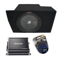 Compatible with 2005-2014 Ford Mustang Coupe Kicker CompR CWR12 Single 12" Sub Box Enclosure & CXA600.1 Amp (Renewed)