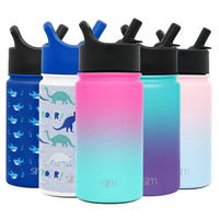 Simple Modern 14oz Summit Kids Water Bottle Thermos with Straw Lid - Dishwasher Safe Vacuum Insulated Double Wall Tumbler Travel Cup 18/8 Stainless Steel - Ombre: Sorbet