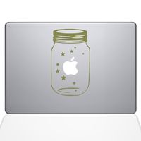 The Decal Guru 0189-MAC-11A-G Lucky Star Vinyl Sticker, 11" Macbook Air, Gold