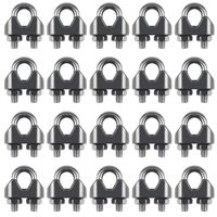 Favordrory 20PCS 1/8 Inch M3 Stainless Steel Wire Rope Cable Clip Clamp