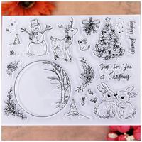 KWELLAM Merry Christmas Tree Ball Snowman Deer Rabbit Clear Stamps for Card Making Decoration and DIY Scrapbooking