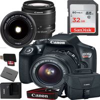 Canon EOS Rebel T6 Digital SLR Camera with EF-S 18-55mm IS II Kit Accessory Bundle + 32GB SD Card + Canon Case