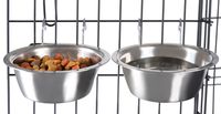 Stainless Steel Hanging Pet Bowls for Dogs and Cats- Cage, Kennel, and Crate Feeder Dish for Food and Water- Set of 2, 20 oz Each By PETMAKER