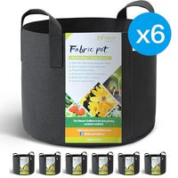 WINNER OUTFITTERS 6-Pack 3 Gallon Grow Bags/Aeration Fabric Pots with Handles