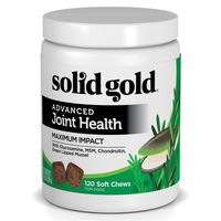 Solid Gold Glucosamine & Advanced Joint Health Chews for Dogs; Natural, Holistic Grain-Free Supplement with Glucosamine, MSM & Chondroitin; 120ct