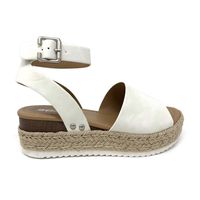 SODA Womens Topic Espadrille Sandal Shoes Off White 10