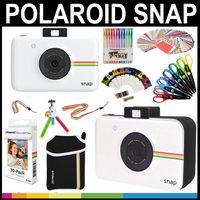 Polaroid Snap Instant Print Camera Gift Bundle + Zink Paper (30 Sheets) + Snap Themed Scrapbook + Pouch + 6 Edged Scissors + 100 Sticker Border Frames + Color Gel Pens + Frames + Accessories