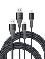 iPhone Charger 3ft 2 Pack Xcentz, Apple MFi Certified Lightning Cable High-Speed Braided Nylon iPhone Cable Premium Metal Connector for iPhone 11/11 Pro/Max/X/XS/XR/XS Max, iPad Pro/Mini/Air, Black