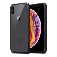 Kit Me Out World Clear Grip Hybrid Series Case Designed for iPhone X, Transparent Hard (PC) Back with Extra Grip and Black TPU Bumper Protection Shockproof Case Cover (Ultra Clear)