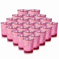 RistaJade 24-Pack Rose Gold Votive Candle Holders Bulk, Speckled Mercury Tealight Candle Holders Perfect Centerpieces for Home Table, Wedding Prom, Valentine's Day,Party - 2.67" (H)