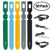 Ringke Magic Cable Tie Unicolor Reusable Hook and Loop Strap Organizer for Fastening Cable Cords and Wires (50PCS)