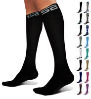 SB SOX Compression Socks (20-30mmHg) for Men & Women - Best Stockings for Running, Medical, Athletic, Edema, Diabetic, Varicose Veins, Travel, Pregnancy, Shin Splints (Solid - Black, Medium)