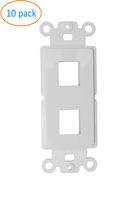 Kenuco Decora Wall Plate Keystone Insert (10 Pack, 2 Port)