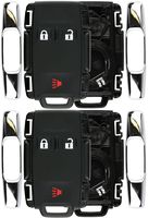 KeylessOption Keyless Entry Remote Control Car Key Fob Case Shell Button Pad Outer Cover for Chevy GMC M3N-32337100 (Pack of 2)