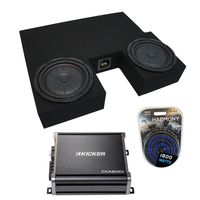 Compatible with 2007-2013 Toyota Tundra Double Cab Truck Kicker CompVT CVT10 Dual 10" Sub Box Enclosure & CXA600.1 (Renewed)