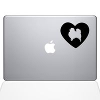 The Decal Guru Heart Pomeranian Decal Vinyl Sticker, 13" MacBook Pro (2015 & Older Models), Black (1603-MAC-13P-BLA)