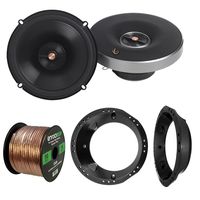 2X Infinity Primus Series 6.5" 2-Way Multi-Element Speakers, with 2X Enrock Harley Speaker Adapters, Enrock 16-G 50 Ft Wire