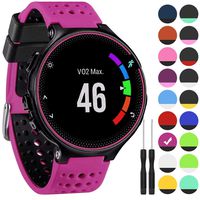 GVangel Band Compatible with Garmin Forerunner 235, Soft Silicone Replacement Watch Band Strap Wristband for 220/230/235/620/630/735XT/235 Lite Smart Watch for Women Men (Rose-Black)