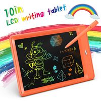 KOKODI LCD Writing Tablet, 10 Inch Toddler Doodle Board Drawing Tablet, Erasable Reusable Electronic Drawing Pads, Educational and Learning Toy for 2-6 Years Old Boy and Girls (Orange)