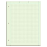Ampad 42-142 Computation Pad, Greentint Paper, 8.5 x 11, 5 x 5 Rule, 3-Hole Punched, 100-Sheets, 1-Each