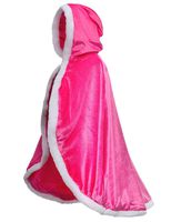 Party Chili Fur Princess Cape Fur Hooded Cloaks Costume for Girls Dress Up Pink 8-10 Years(140cm)