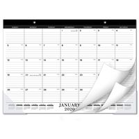 2020 Desk Calendar - Desk/Wall Calendar 2020 with Transparent Protector, Standard, 17" x 12", Jan 2020 - Dec 2020, Perfect for Daily Schedule Planner, Ruled Blocks