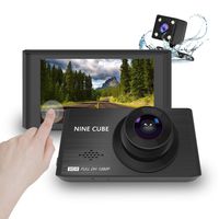 NINE CUBE Dash Cam Front and Rear 1080P Dual Car Dash Camera 3" IPS Touch Screen Dashboard Recorder,170° Wide Angle, G-Sensor, WDR, Parking Monitor, Loop Recording, Motion Detection