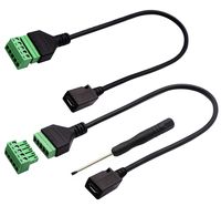 zdyCGTime Micro USB Screw Terminal Block Connector Cable Micro USB 2.0 Female Plug to 5 Pin/Way Female Bolt Screw with Shield terminals Pluggable Type Adapter Converter Cable（30CM/2PacCK)(Female)