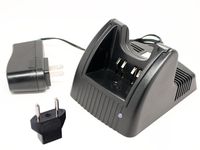 Upstart Battery Replacement for Motorola PR860 Charger with EU Adapter - Compatible with Motorola HNN9008A Two-Way Radio Chargers (100-240V)