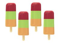 O2COOL 2 Pack Boca Beach Towel Clips, Red/Green/Orange Popsicle