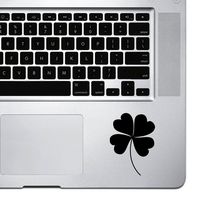 StickAny Palm Series Four Leaf Clover Sticker for MacBook Pro, Chromebook, and Laptops (Black)