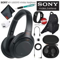 Sony WH-1000XM3B Wireless Bluetooth Noise-Canceling Over-Ear Headphones (Black) Essential Commuter Bundle Kit with Sling Backpack + Stylus + More