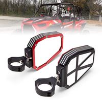 KEMIMOTO UTV Mirrors Side View for Polaris RZR 1000 900 Break Away with Ball Joint High Impact Shatter Proof Tempered Glass Red Heavy Duty Aluminium Alloy Mirror
