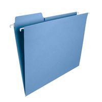 Smead FasTab Hanging File Folder, 1/3-Cut Built-in Tab, Letter Size, Blue, 20 per Box (64099)