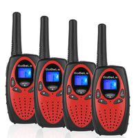 Bobela Kids walkie talkies 4 Pack, Funny and Novelty Birthday Gifts for 3,4,5,6,7,8,9,10,11 Years Old Boy and Girls,Easter Gift, Simple Button and Easy to Use in Football Party(M880 Red)