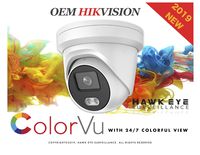 4MP ColorVu PoE IP Camera - Compatible with Hikvision DS-2CD2347G1-LU 24/7 Full Time Color Night View H.265+ Indoor and Outdoor Turret Network Security Camera 4mm