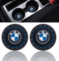 2.8 Inch Cup Holder Coaster for BMW, 2pcs Durable Anti Slip Silicone Logo Cup Holder Mat for BMW 1 3 5 7 Series 320li 316i X1 X3 X4 X5 X6 for Protect The Car Cup Holder and Keep Your Car Clean