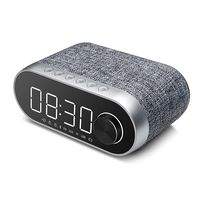 LHIABNN Bluetooth Speaker with Alarm Clock Display,Wireless Speaker with FM Radio,Retro Classical Wireless Speaker Support TF Card,AUX for Kids,Party,Bedroom,Camping (Grey)