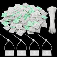 150 Pieces Zip Tie Adhesive Mounts Self Adhesive Cable Tie Base Holders with Multi-Purpose Clip Zip Tie 150 mm in Length, 2 cm in Width (White)