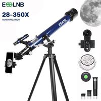ESSLNB Telescopes for Adults Astronomy Beginners 28X-350X Refractor Telescope with Phone Mount and AZ Tripod
