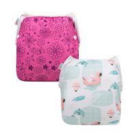ALVABABY Swim Diapers 2pcs One Size Reusable & Adjustable Baby Shower Gifts YK64-D61