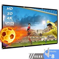 LOVAC 120 Inch Projector Screen,4k Rear Projection Screen 16:9 HD,Foldable Portable Anti-Crease Outdoor Movie Screen for Home Theater (Thin)