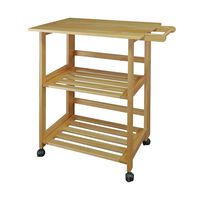 Casual Home Trek Folding Natural Kitchen Cart