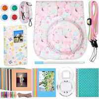Katia Instant Camera Accessories Bundle Compatible for Fujifilm Instax Mini 9 / Mini 8+ / Mini 8 Instant Film Camera. Includes Camera Case, Album, Frame, Stickers, Strap,etc - Candy